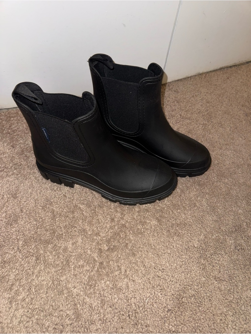 Womens Black Rain Boots - Classic Chelsea Style